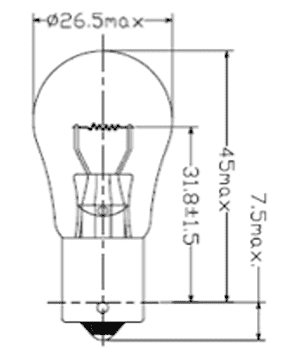 12V 32CP S25 BAY 15S  1 CTO PP AMBAR FOCUS