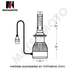 KIT AMPOLLETAS LED H4 7600LM +150