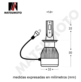 KIT AMPOLLETAS LED H7/H18 6000K A6